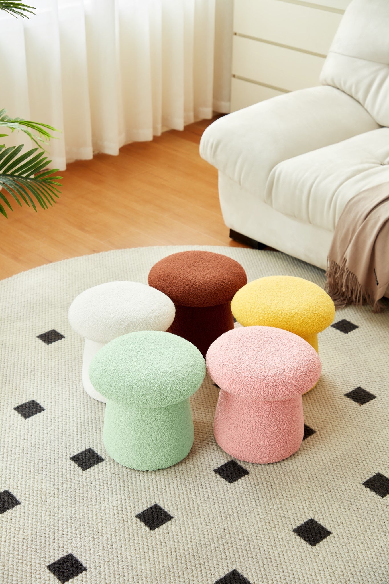 Mushroom Kids Boucle Stool