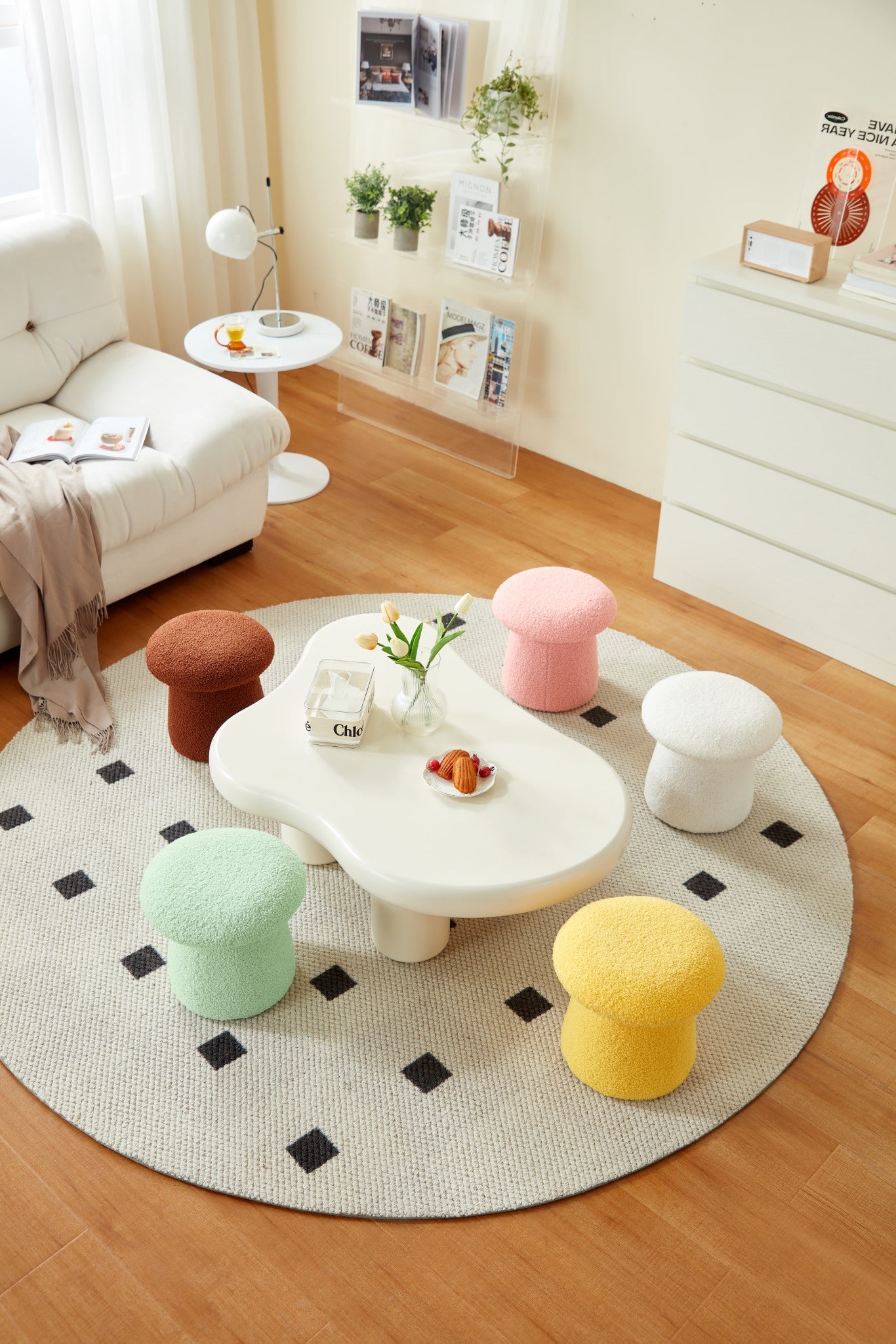 Mushroom Kids Boucle Stool