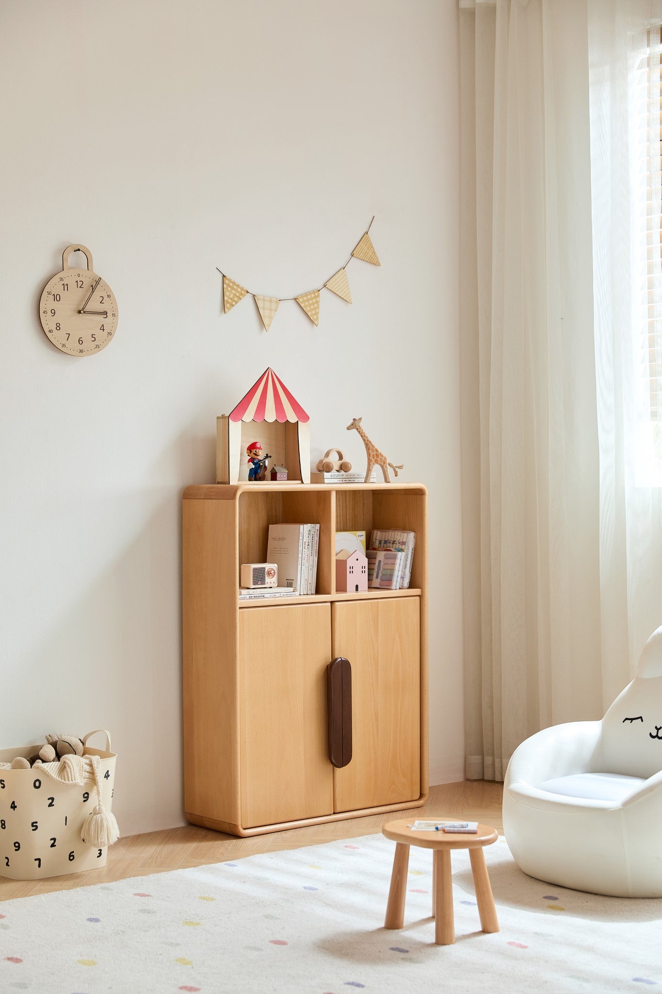 Mori 6 Grid Kids Bookcase (with doors)