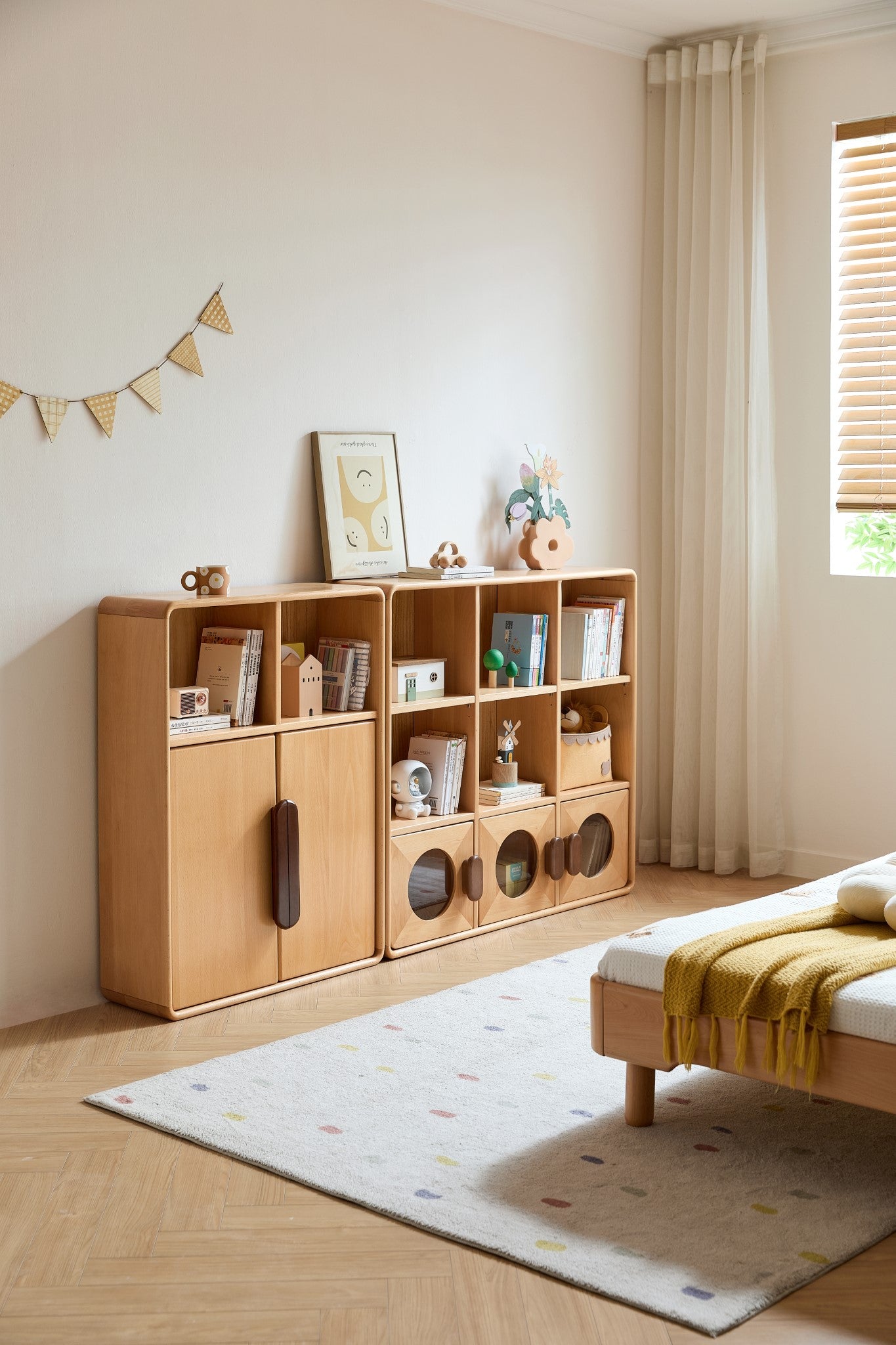 Mori 6 Grid Kids Bookcase (with doors)