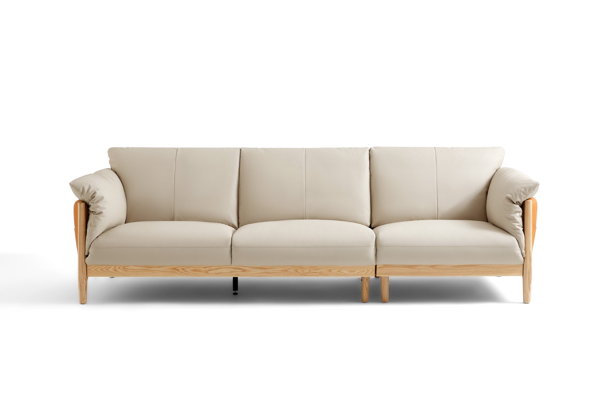 Breeze Leather Wood Sofa